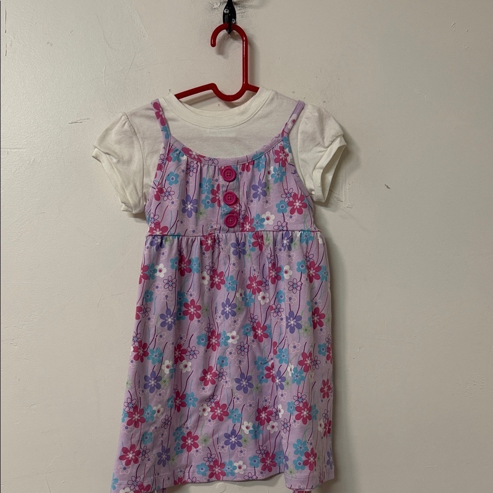 Jumping Beans Purple and Pink Floral Kids Dress